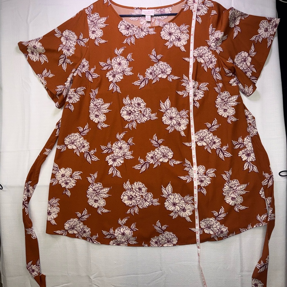 Isabel Maternity Floral Blouse - Brown and White
